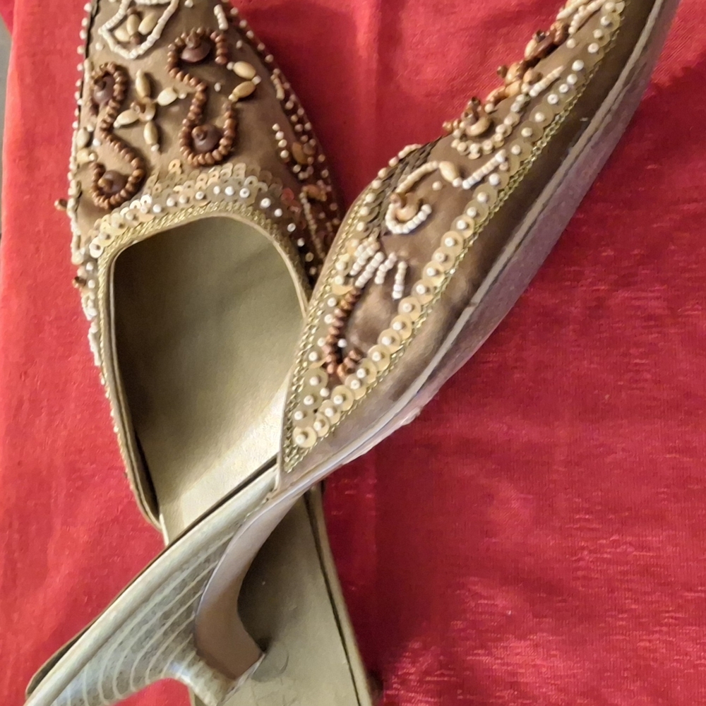 Cato Brown Mules with Intricate Detailing